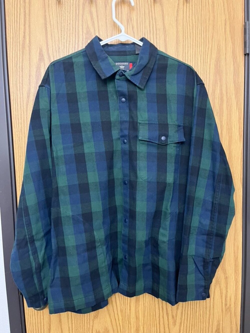 Dockers Flannel Green Blue Back Large